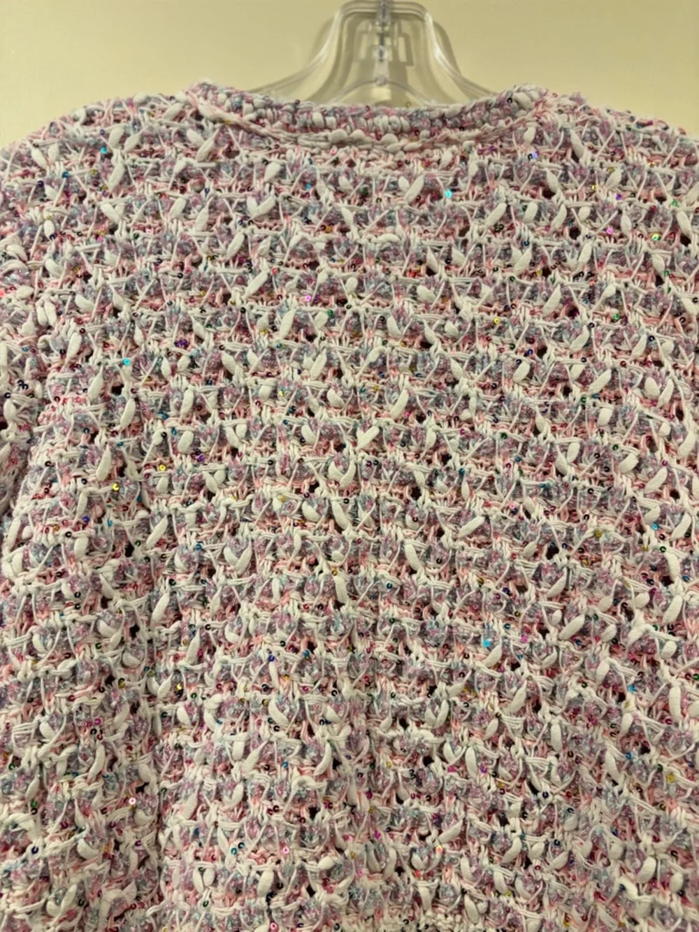 NWOT CHANEL SAMPLE Textured Woven with sequins Jacket in Pastels Sz 40